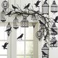 Glitter Black Crow Cage Decorations For Gothic Halloween Tree Hanging Decorations Raven Bird And Cage Banner Garland Centerpiece