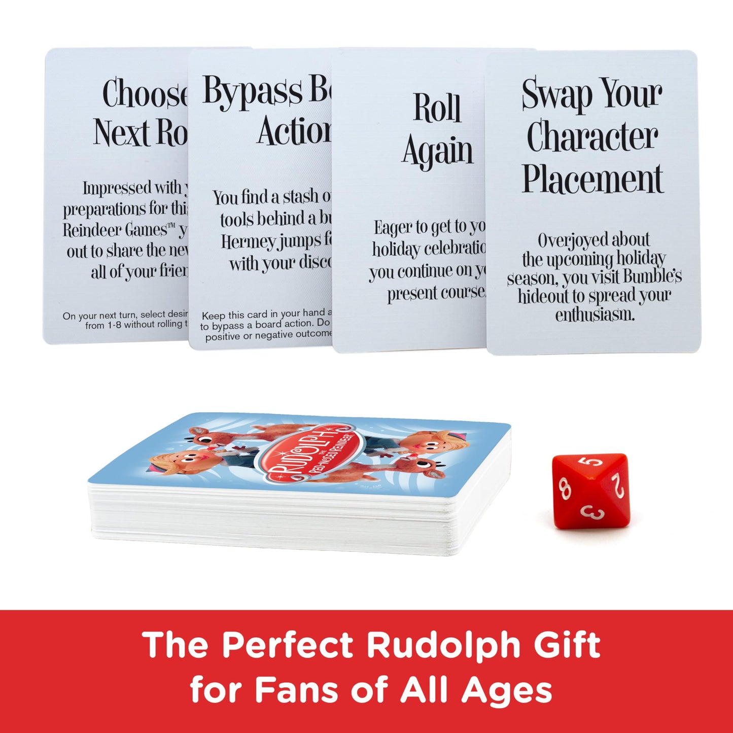 AQUARIUS Rudolph Board Game - Fun Family Christmas Gift for Kids & Adults - Red - Model 97001 - Officially Licensed Merchandise