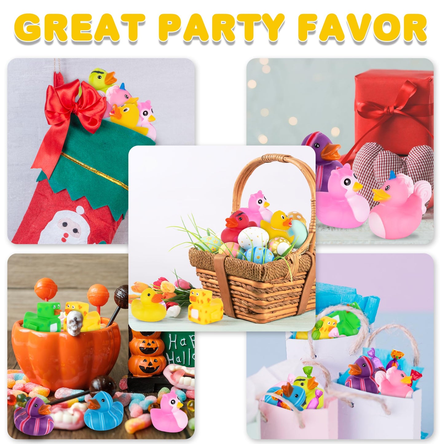 Artcreativity Jeep Ducks - 100 Rubber Ducks For Jeep Ducking, Fun Rubber Duckies In Bulk For Jeeps, Bathtub Toys, Carnival Prizes & Birthday Party Favors For Kids, 17 Unique Designs
