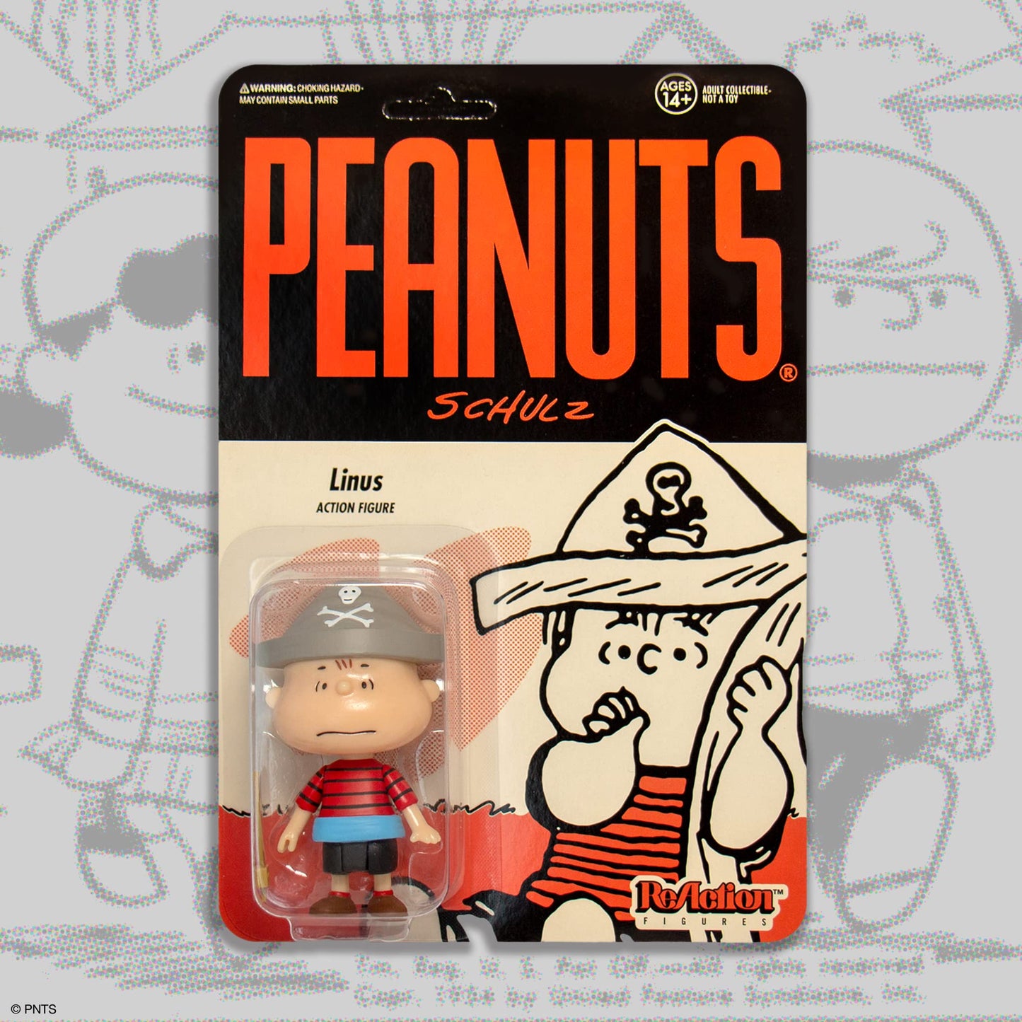 Super7 Peanuts Pirate Linus 3.75 In Reaction Figure
