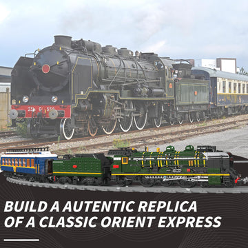 Mould King 12025 Orient Express Steam Locomotive Train Building Block Sets, Remote/App Control Train Toy Set With Led Lighting,