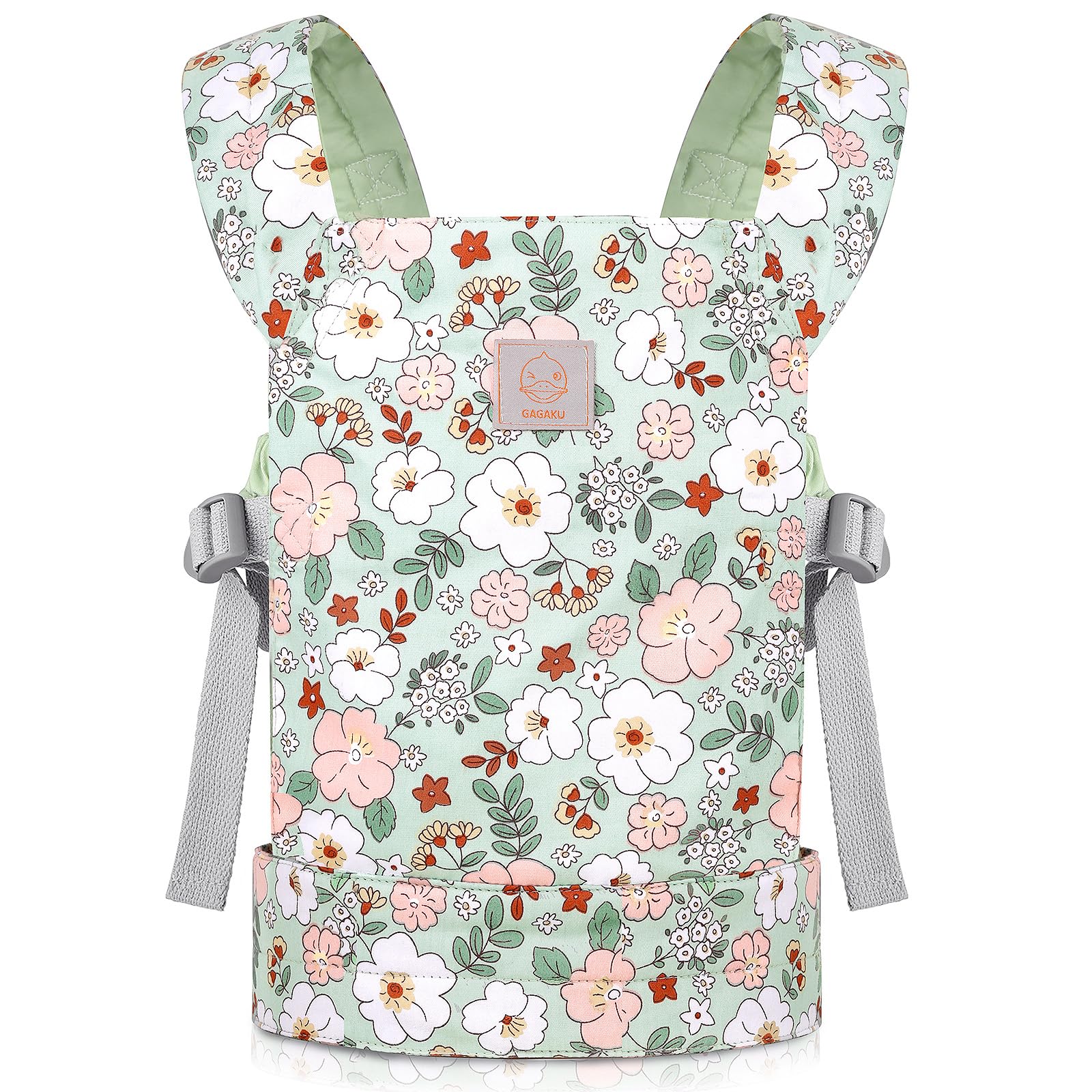Gagaku Doll Carrier For Kids Toy Baby Doll Carrier Reborn Dolls Carrier Toy Baby Sling With Adjustable Straps For American Girl Doll Bitty Baby Doll Accessories - Green - Camellia