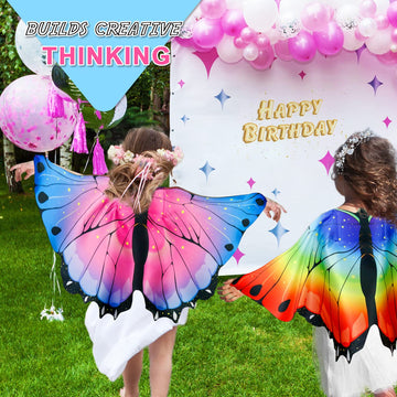 Irolewin Toddler Kids Butterfly-Wings-Costume For Girls Fairy-Wings-Bulk Boys Bug Dress-Up Party Favors Christmas Gifts Toys