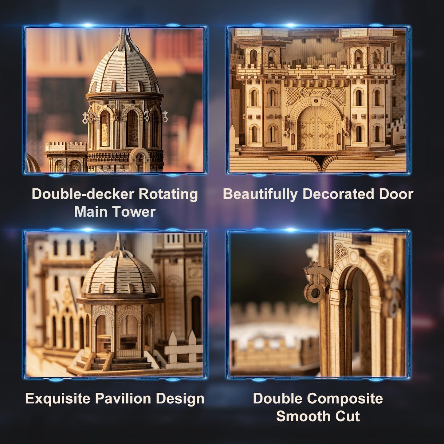 Ruifam 3D Wooden Puzzles Diy Mechanical Wooden Wide Model Kit 1000 Pcs 3D Puzzles For Adults Teens 14+Years Puzzle Enthusiasts B