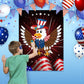 Astaron Pin The Star On The Eagle Patriotic Party Game 4Th Of July Independence Day Party Activities Game, Poster With 36 Stickers & 3 Blindfolds Independence Day Decor