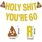 Gold Glitter Holy Shit You'Re 60 Birthday Banner Party Decoration,Happy 60Th Birthday/Cheers To 60 Years, Funny 60Th Birthday Pa