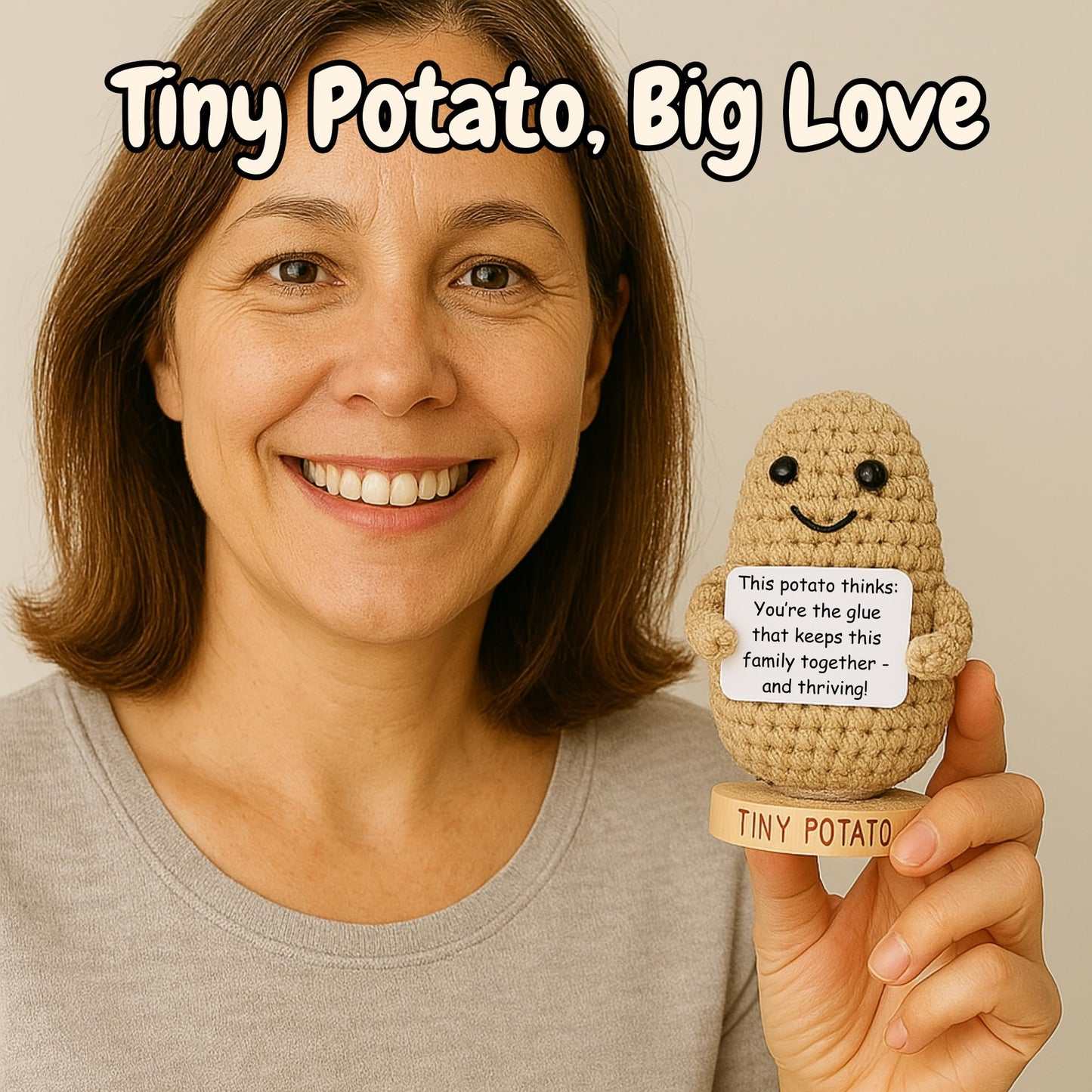 Mother-in-Law Birthday Gifts- Handmade Crochet Potato Doll with 30 Loving Signs for Mother In Law for Christmas, Birthday Apprec