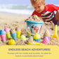 Top Race Kids Beach Toys Set with Bucket Pail and Spade Scoop - 16pcs Ice Cream Blue Sand Playset for Kids & Toddlers Ages 1.5,2
