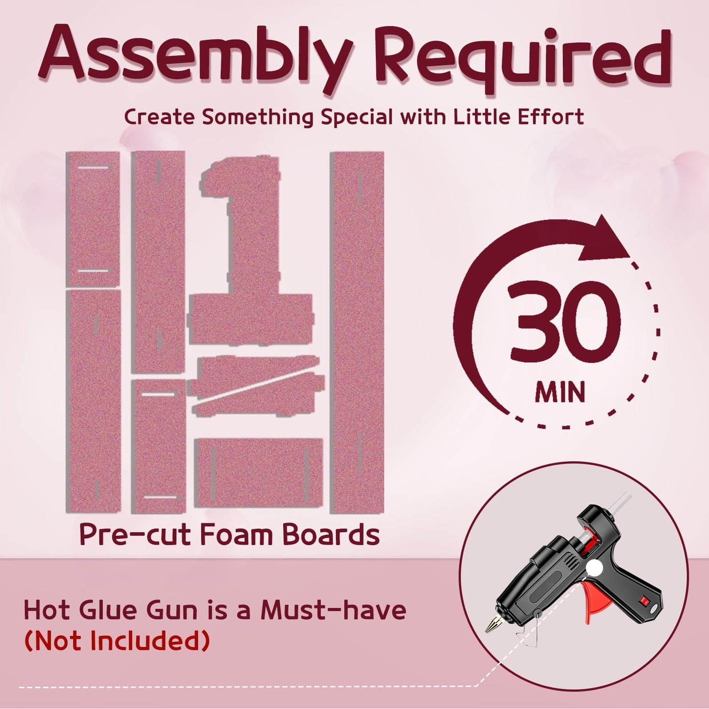 Marquee Numbers Pink 1St-Birthday Decorations: Large 3Ft Light Up Number Rose Gold First Birthday Decoration For Boy Girl One Ye