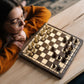 Husaria European International Chess Wooden Game Set, King'S Classic - 13.8 Inches Medium Size Chess Set With Handcrafted Chessmen And Felted Folding Board