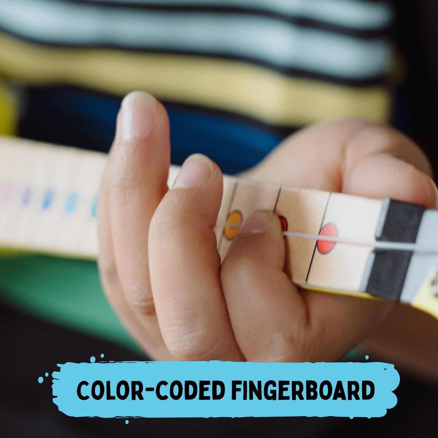 Tinkertar - Rainbow Acoustic Guitar - The Easiest Way To Start And Learn Guitar - 1 Stringed Toy Instrument For Kids Perfect Int