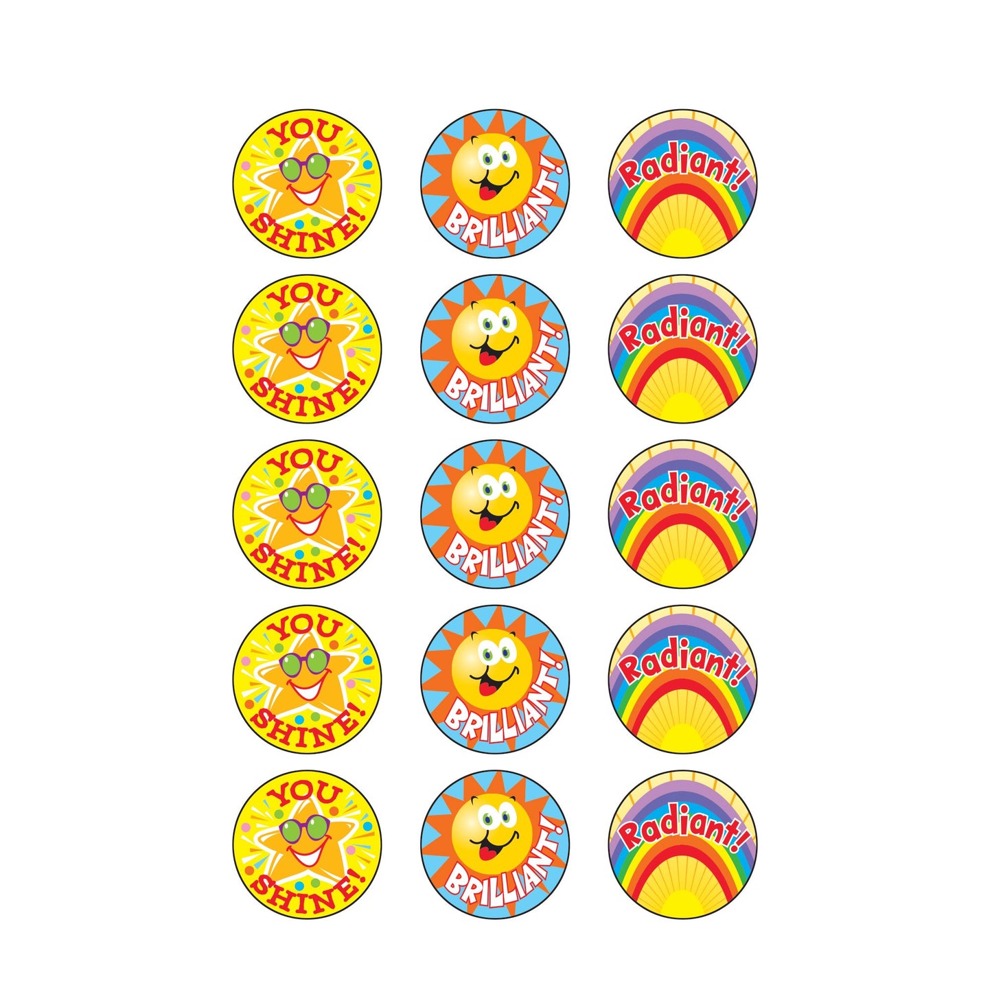 TREND ENTERPRISES INC. T-6419 STINKY STICKERS SUN & FUN 60 PACK ACID-FREE TUTTI-FRUTTI