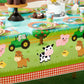 WERNNSAI Farm Animal Party Tablecloth - 1 PC 54 x 108 Farm Birthday Party Decorations Disposable Farm Table Cover Farmhouse Anim