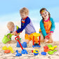 Beach Toys, 19 Piece Sand Toys Set Kids Sandbox Toys Includes Water Wheel Beach Tool Kit Bucket Watering Can Molds Sand Toys Mes