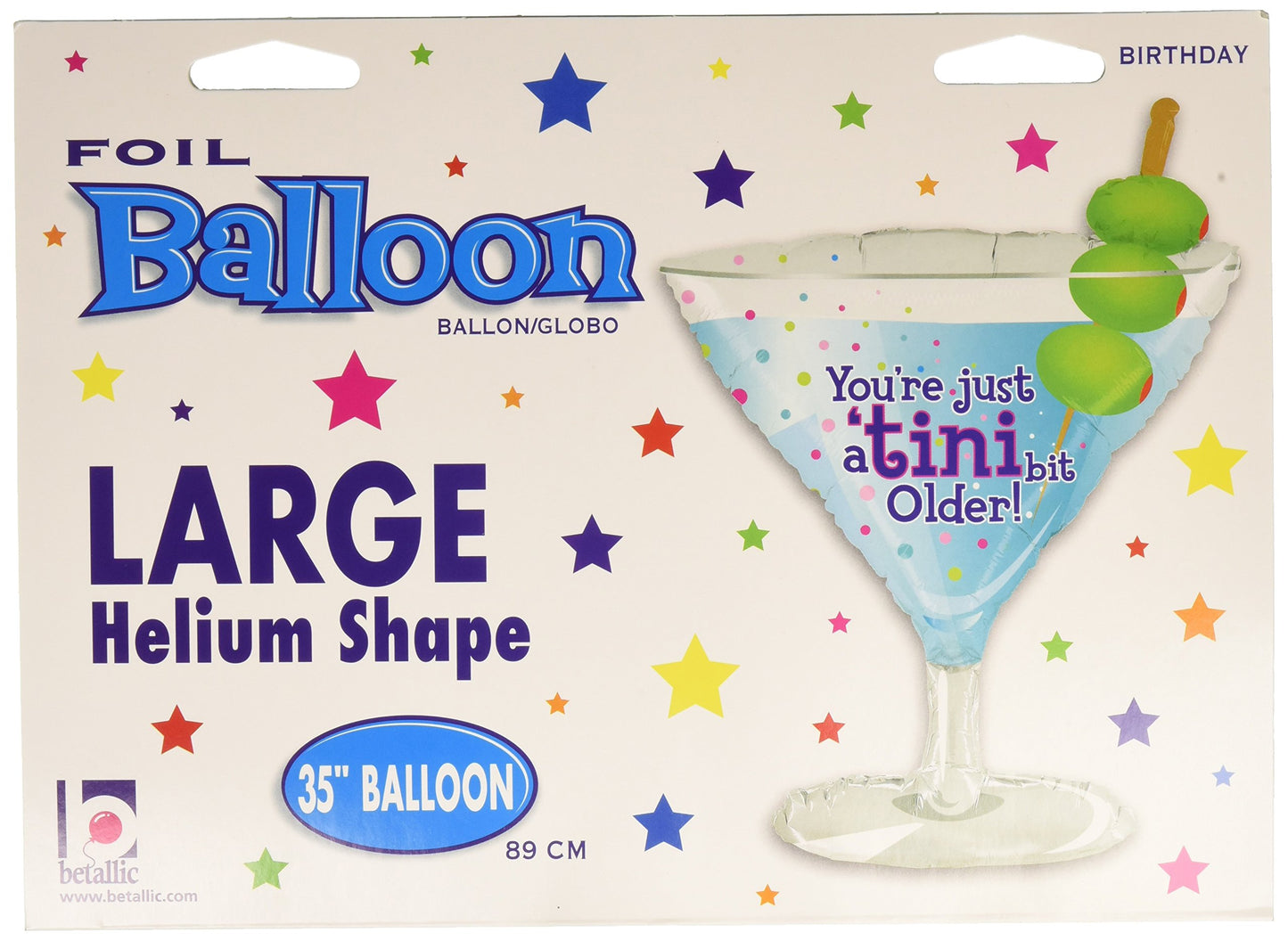 Tini Bit Older Martini Glass w/ Olives 35 Mylar Balloon