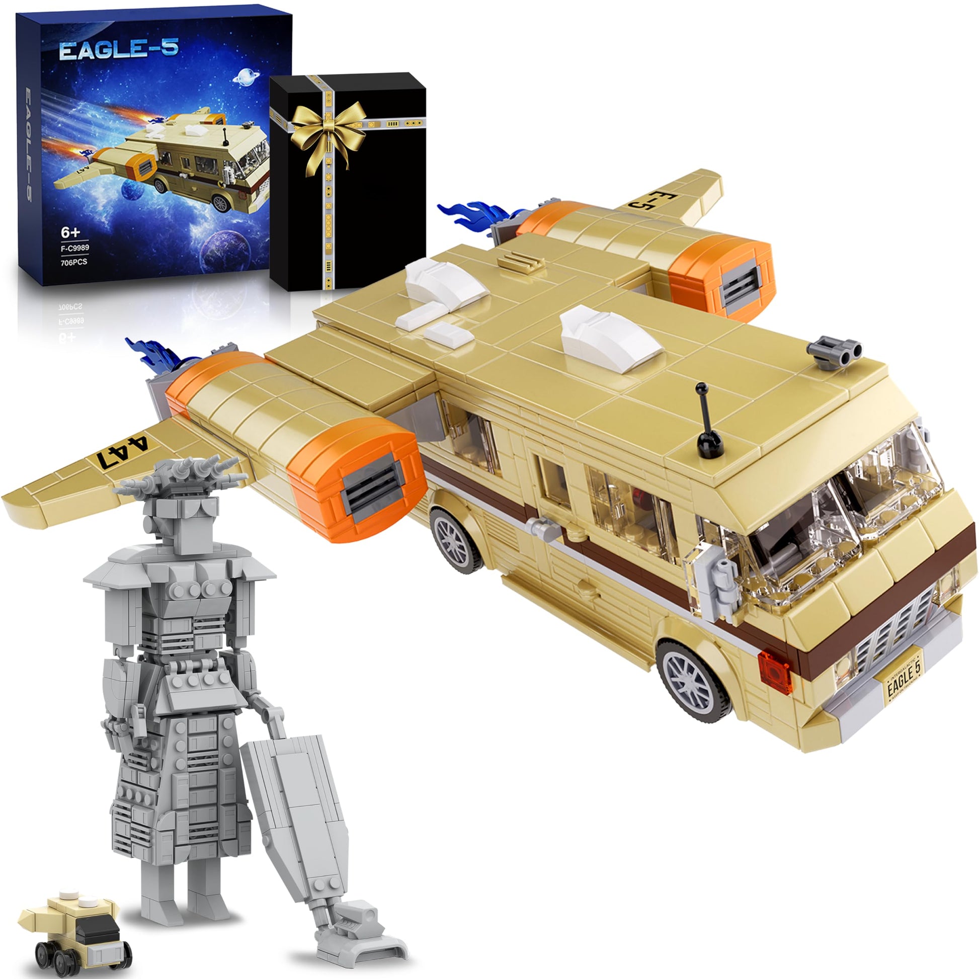 Mega Maid Spaceballs Eagle 5 Creative Building Kit for mature-themed Kids Desktop Building Set Toy Compatible with Lego Christmas Bithday Gift(1068PCS)