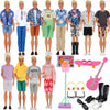 Eutenghao 44Pcs Doll Clothes And Accessories For 12 Inch Boy Dolls Include 27 Different Shirt Jeans Wear Trousers Pants For 12'' Boy Doll Basketball Stands Skateboard Sprots Style Accessories