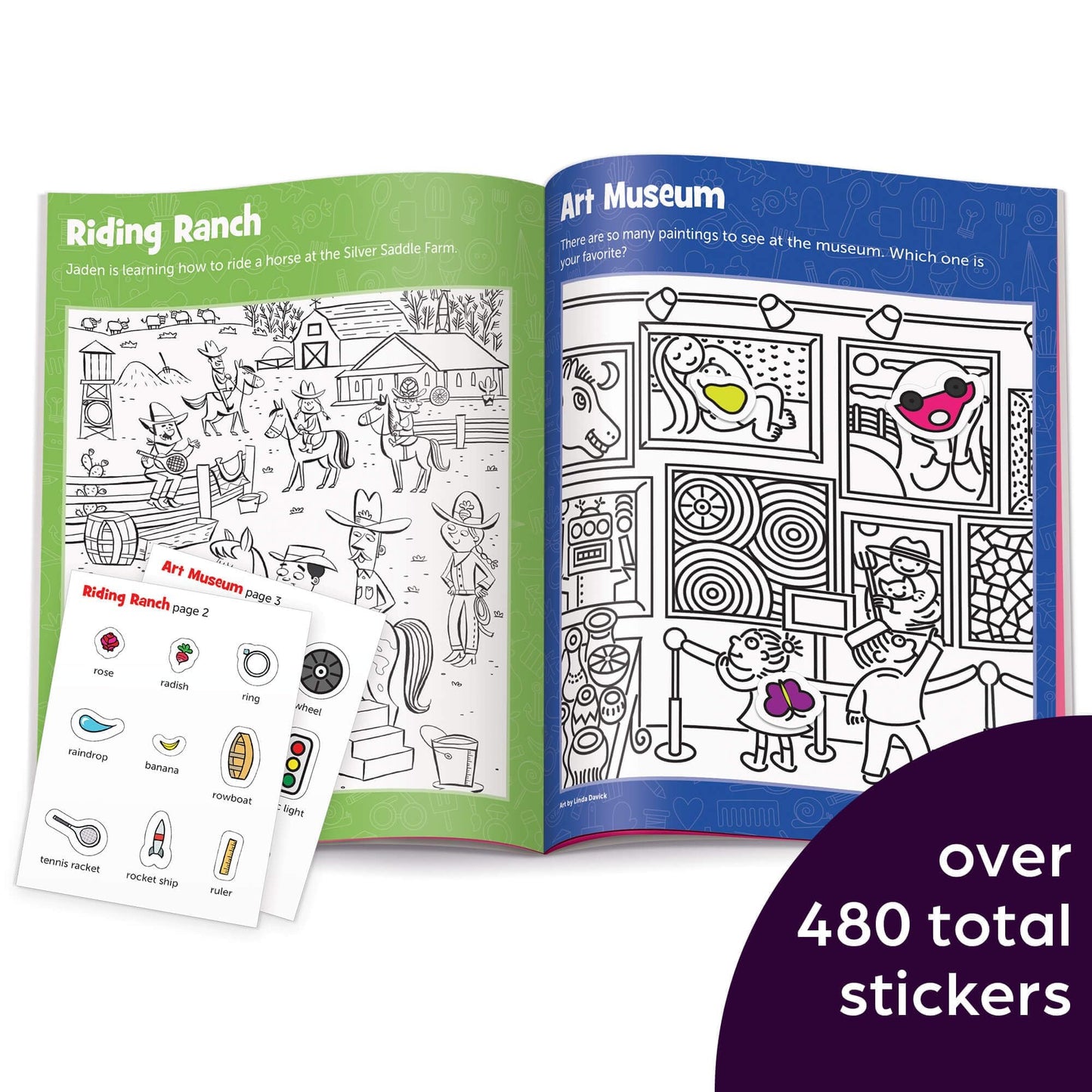 Highlights Hidden Pictures Sticker Fun - 4-Pack Seek and Find Activity Books for Kids Ages 3-6, 480+ Stickers, Multicolor