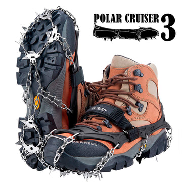 crampons Upgraded 19 Spikes with 304 Stainless Steel chain Ice Snow grips Traction cleats System Safe Protect for Walking, Joggi