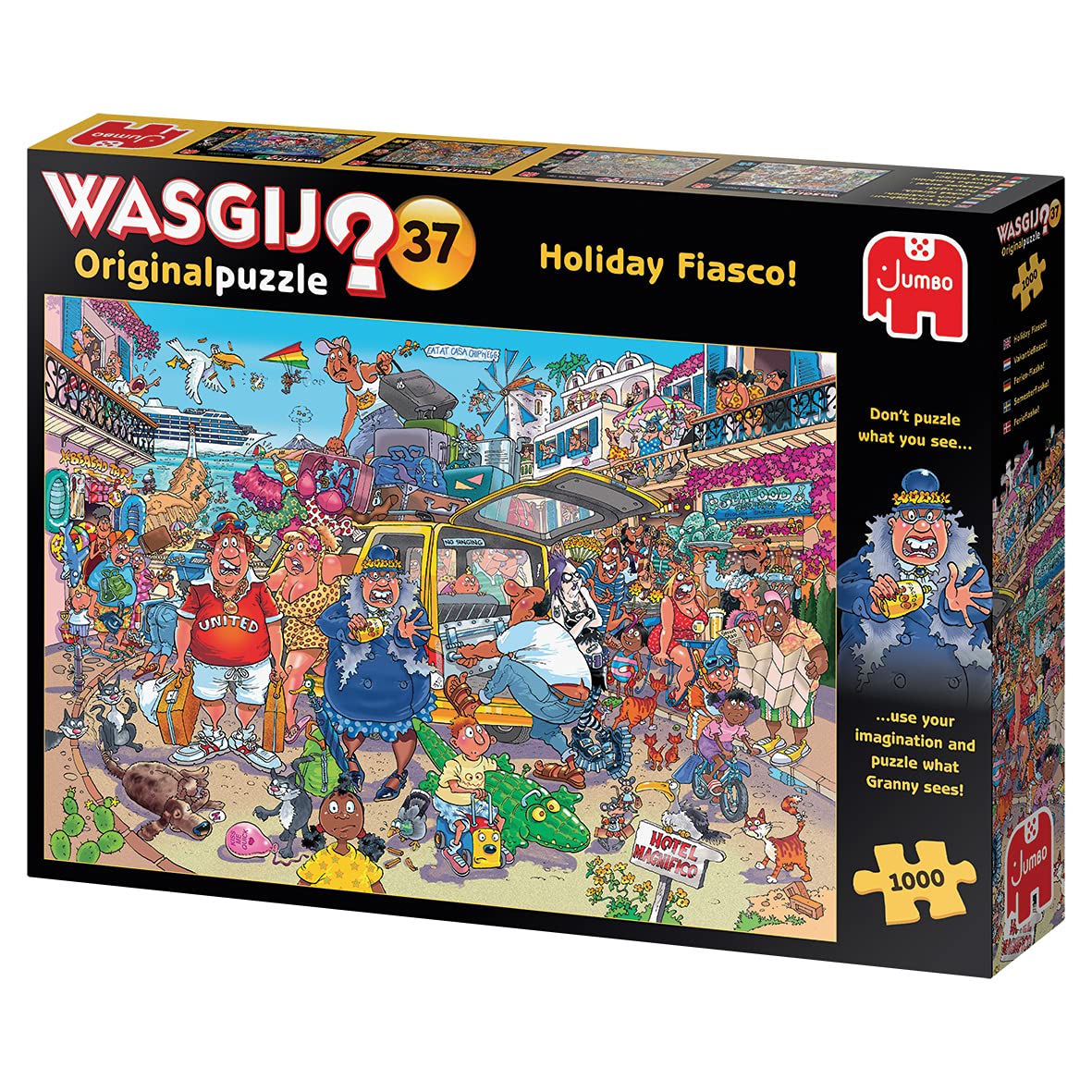 Jumbo, Wasgij, Original 37 - Holiday Fiasco!, Unique Collectable Jigsaw Puzzle For Adults, 1,000 Piece