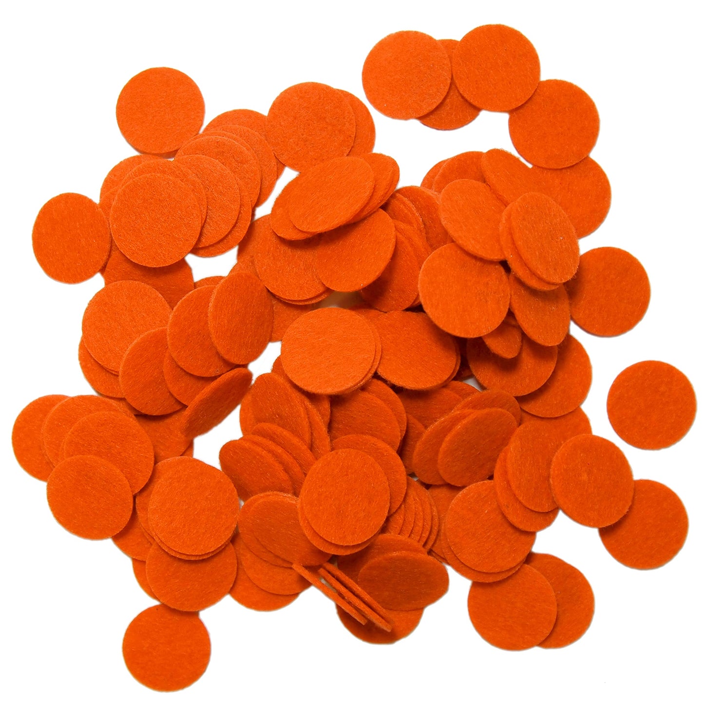 Playfully Ever After Orange Felt Circle Stickers (1 inch - 100pc)