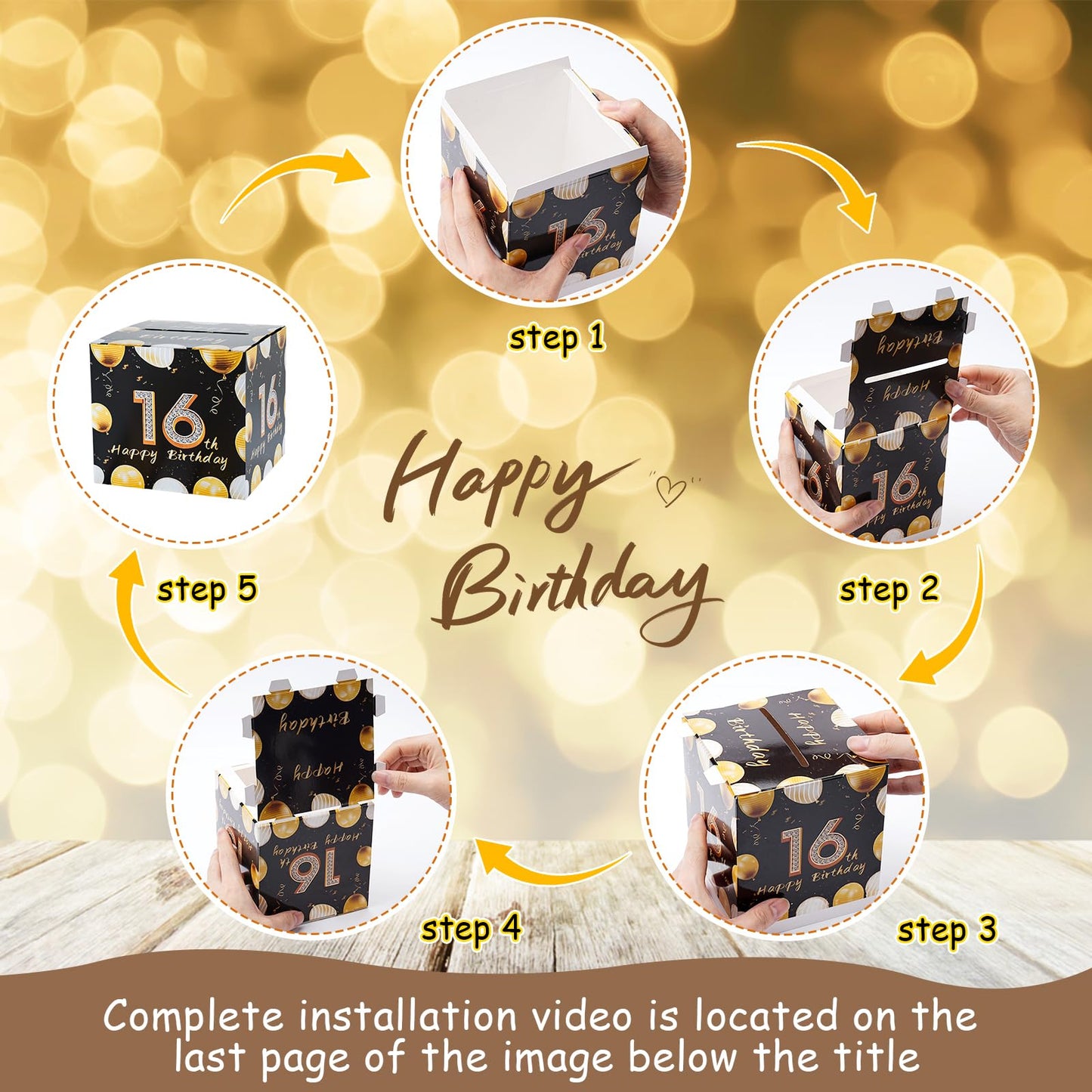 Sweet 16 Money Box, Gift Ideas For 16 Year Old Boy, Boys 16Th Birthday Party Decorations, Surprise Birthday Money Gift Boxes For