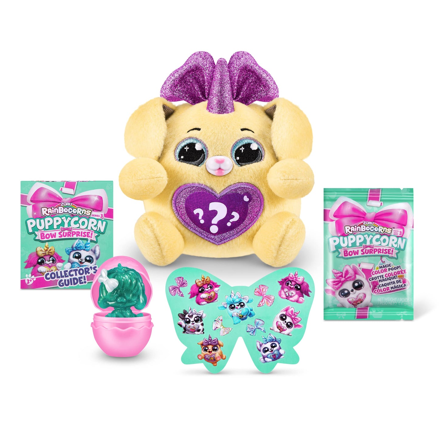 Rainbocorns Puppycorn Surprise Series 3 (Labrador) By Zuru, Collectible Plush Stuffed Animal, Surprise Egg, Sticker Pack, Slime, Dog Plush, Ages 3+ For Girls, Children