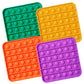 Push Pop Bubble Fidget Sensory Toy, 4-Pack Push Pop Fidget Toy, Square, Purple, Orange, Mint Green, Yellow, Party Favors