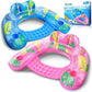 Inflatable Pool Float Chair, 2 Pack Pool Chair Floats For Swimming Pool Floats Adults Size Lounger With Backrest & Cup Holder, F