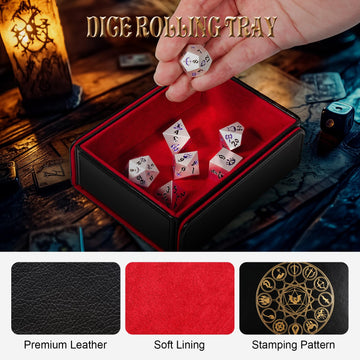 DND Dice Set, 7Pcs Metal Dice with Dice Box for Dungeons and Dragons, Polyhedral D&D Dice Set Role Playing Games, Board Games (S