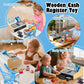 VROGTIK Wooden Cash Register for Kids, Rechargeable Toy with Scanner, Child-Size, Silver, Ages 3-12