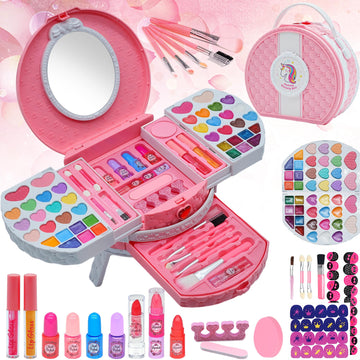 Kids Makeup Kit for Girl - Washable Little Girls Makeup Toy, Girls Makeup Kit for Kids, Kid Make up Set for Toddlers Children Pr
