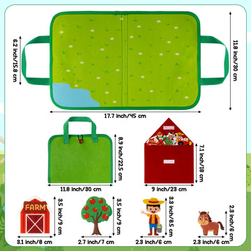 WATINC Travel Felt Board Story Set - 25PCS Portable Felt Board Educational Birthday Gift for Boys & Girls, Themed Storytelling P