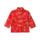 Noubeau Boy Tang Suit Dragon Long Sleeve Shirt, Red, 3-4T, Nylon/Polyester, Traditional Chinese New Year Outfit for Kids