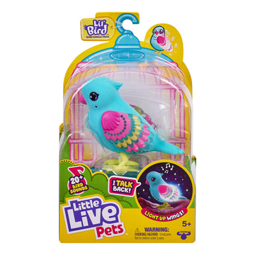 Little Live Pets - Lil' Bird Single Pack: Tweet Twinkle | Interactive Toy Bird, 20+ Sounds, Light Up Wings, Repeats What You Say