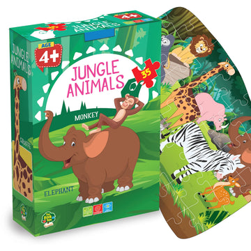The Book Tree Jungle Animals Puzzle For Kids Aged 4 And Above, Vibrant And Colourful Pictures Of Animals, Fun Learning Experienc