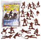 TimMee Plastic Army Men - 48pc Rust Brown Toy Soldiers - LDPE Plastic - Model TM-67714