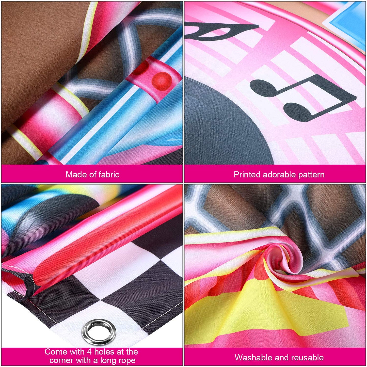 Jukebox Cutout Banner 50 s Rock and Roll Banner Backdrop Birthday Party Decoration Baby Shower Birthday Party Supplies