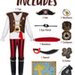 Spooktacular Creations Pirate Costume for Kids  Boys Classic Brown Pirate Outfit Deluxe Set with Toy Accessories for Toddler Halloween Pretend Roleplay Themed Party (Medium  8-10 yrs)