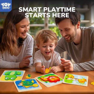 Toy Life Wooden Toddler Puzzles For 1-3, Montessori Toys For 1 2 3 Year Old, Animals Puzzles For Toddlers 2-4, Kids Wood Puzzle
