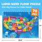 United States Puzzles For Kids Ages 4-6 - Educational Toys For Boys & Girls - 70Pcs Usa Map Kids Puzzle With 50 States & Capitals - Christmas Gifts For Kids - Floor Jigsaw Puzzles
