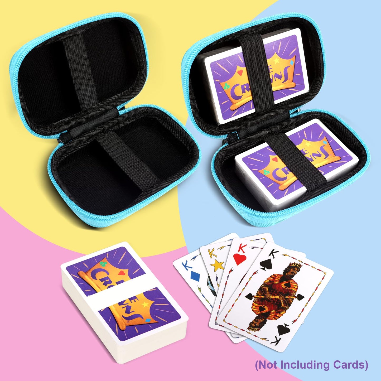 Meetikar Travel Card Games Case Compatible With Enterprises Five Crowns Card Games Set, Hard Carrying Card Case For Uno And Phas
