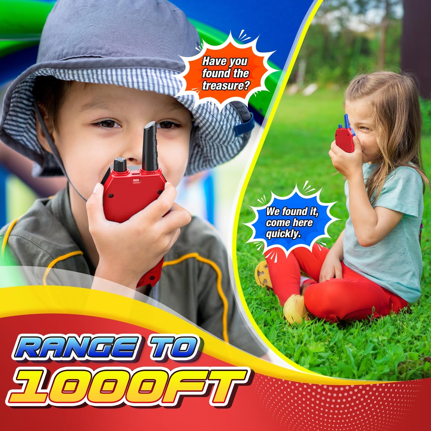 Walkie Talkies For Kids Ages 3-8: Toys Gifts For 3 4 5 6 7 8 9 10 Year Old Boys Kid Outdoor Camping 2 Way Radio Toy Easter Brith
