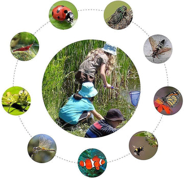 Skrtuan Kids Telescopic Butterfly Fishing Nets Great For Catching Insect Net Perfect Outdoor Tools For Catching Bugs Fish Insect Ladybird, Extendable 34 Inches And Anti Slip Grip (6 Pack)