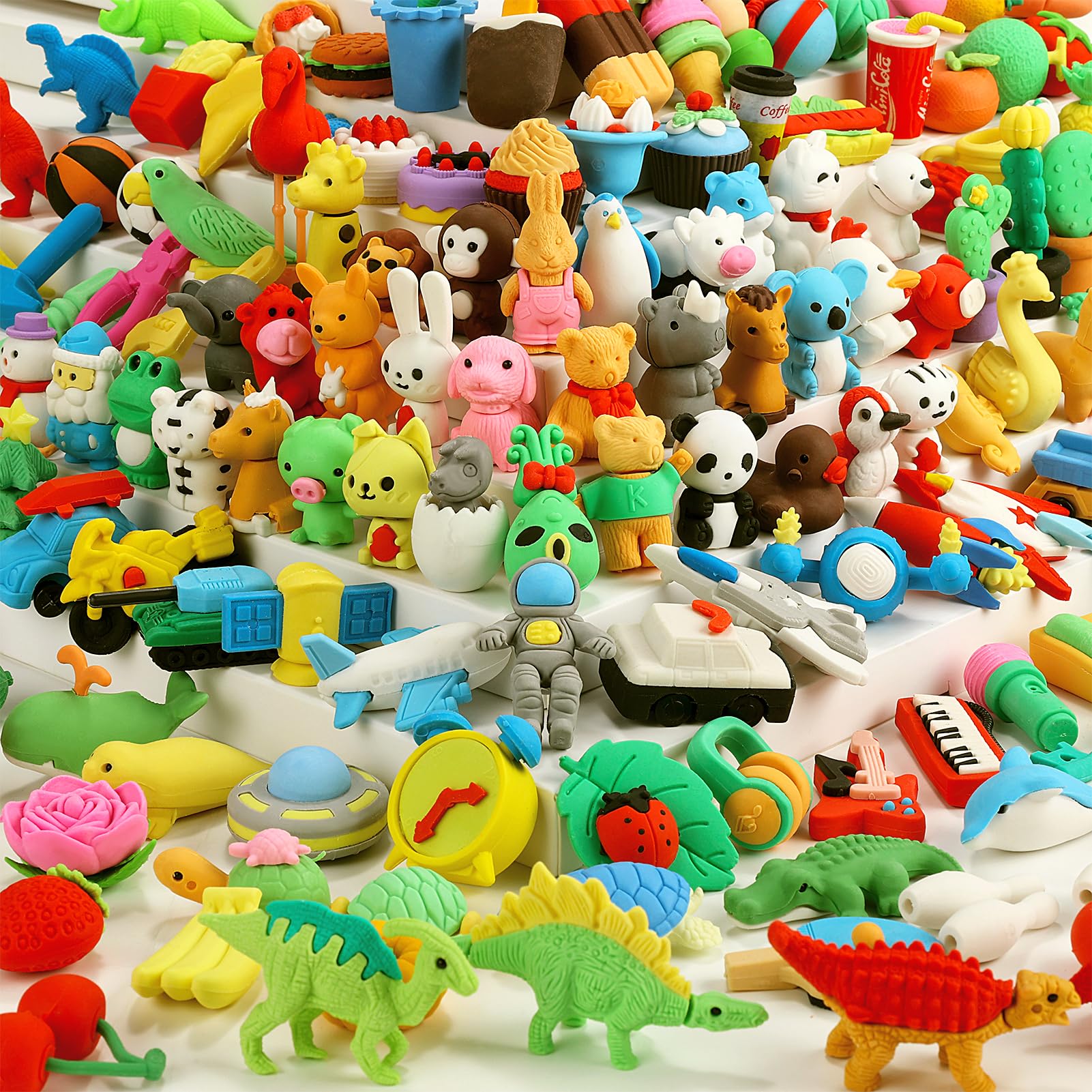 Urskytous 150Pcs Animal Erasers Desk Pets For Kids Cute Puzzle Erasers Pencil Erasers For Classroom Rewards Fun 3D Take Apart Er