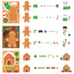 HubirdSall 36Pcs Christmas Gingerbread Face Stickers - Holographic Paper Crafts for Kids, School, Home Party Favors and Gifts