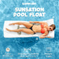 TRC Recreation Sunsation 1.75  Thick Vinyl Coated Foam Swimming Pool Float Mat mature-themed Lounger with Built-In Roll Pillow  White/Bronze Palm