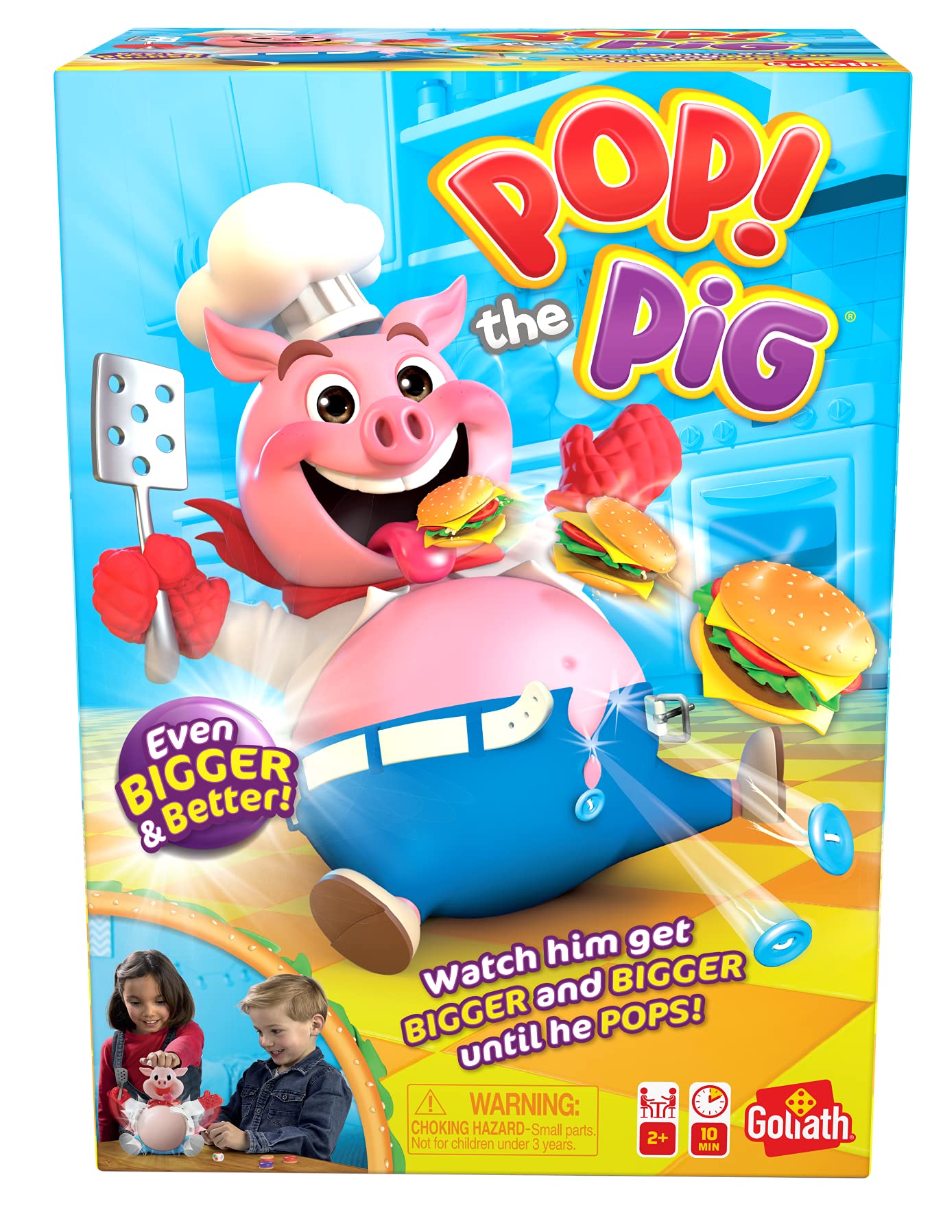 Goliath Pop The Pig - Bigger & Better - Belly-Busting Fun As You Feed Him Burgers And Watch His Belly Grow, Multi Color