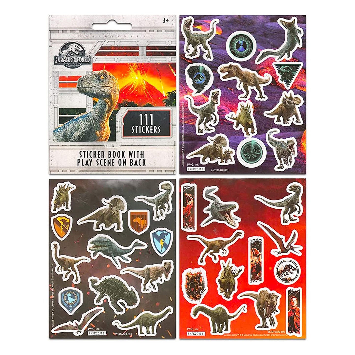Bendon Jurassic World Camp Cretaceous Coloring Book Set with Stickers - Dinosaur Coloring Activity Pack