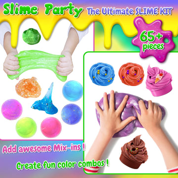 34 Cups Slime Kit For Girls Boys, Diy Slime Kit Gifts For 6 7 8 9 10+ Year Old, Butter Slime, Jumbo Slime Party Favors Gift, Crystal Slime Making Kit For Girls 10-12
